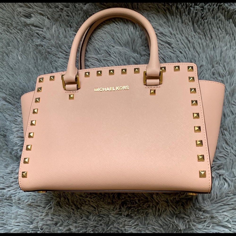 Michael Kors Medium Studded Selma Handbag Pink 328
